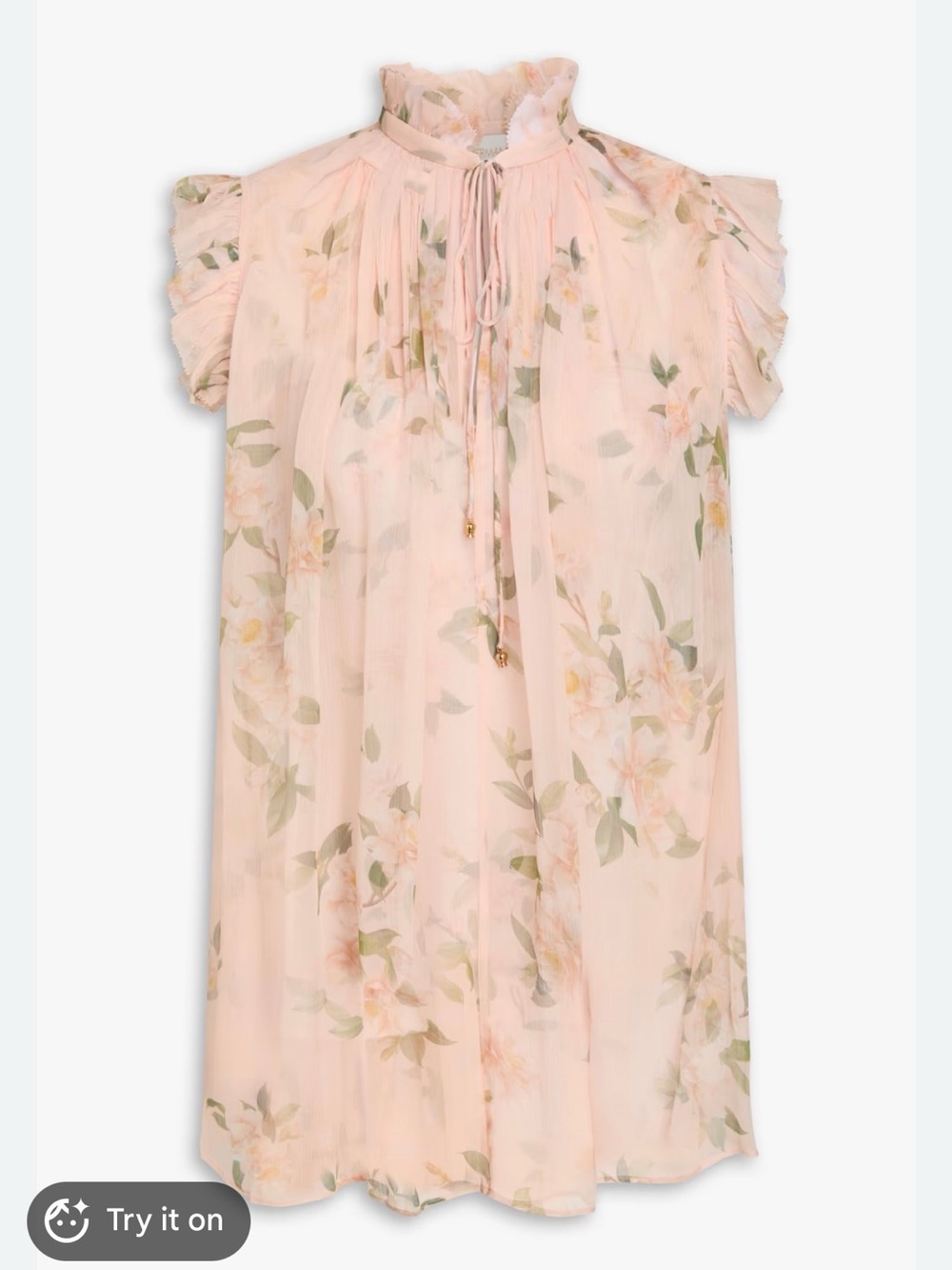 Zimmermann Ruffled Floral-Print Crepon Top